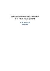 Patch Management - Alta Standard Operation Procedure V 1.0.docx