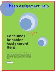 Consumer Behavior Assignment Help.docx