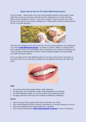 Basic Dos & Don’ts Of Teeth Whitening Encino.pdf