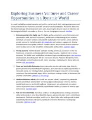 Exploring Business Ventures and Career Opportunities in a Dynamic World.docx